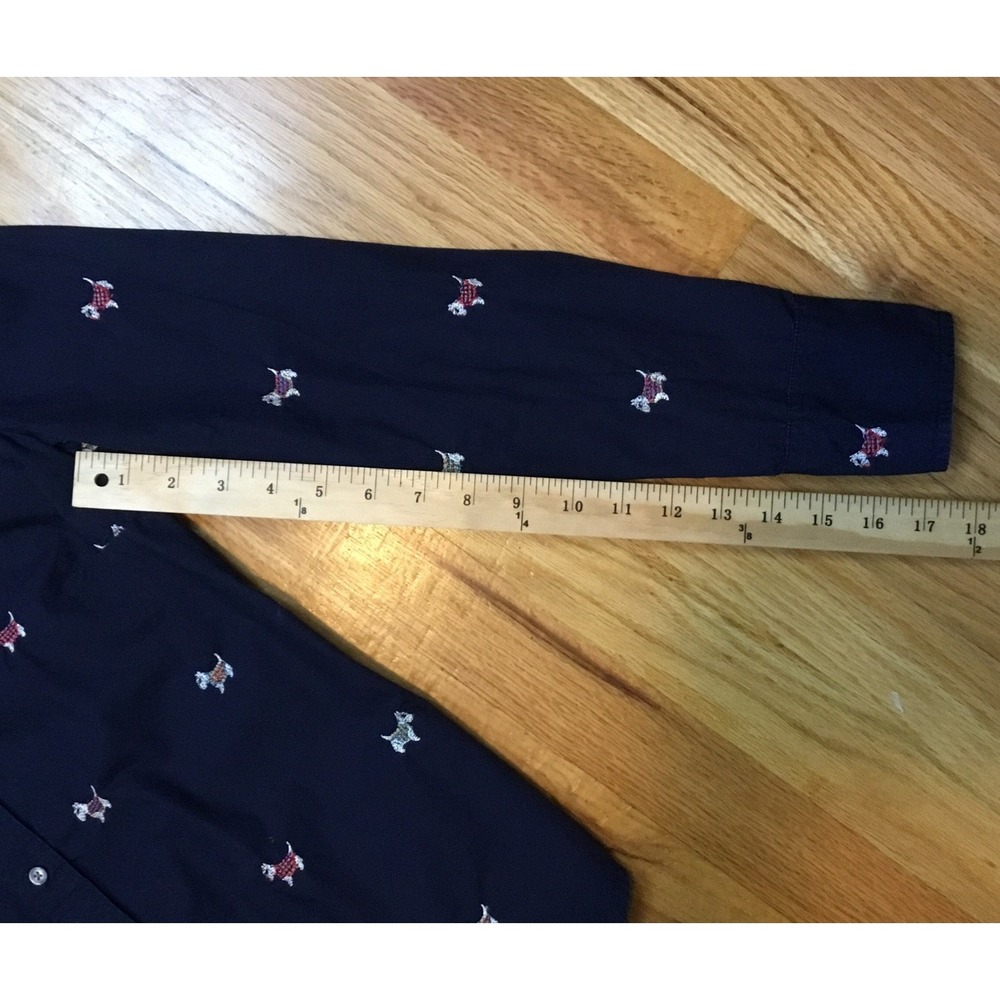 Woman's J Crew Perfect Shirt In Dog Days Embroidery Scottish Terrier Size 2 - Picture 5 of 8